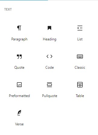 Text เป็น Block Editor ที่มากับ Gutenberg WordPress